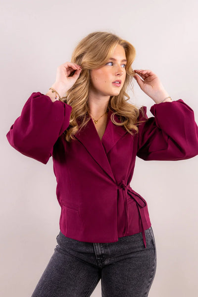 Dames Blazer met Oversized Lange Mouwen