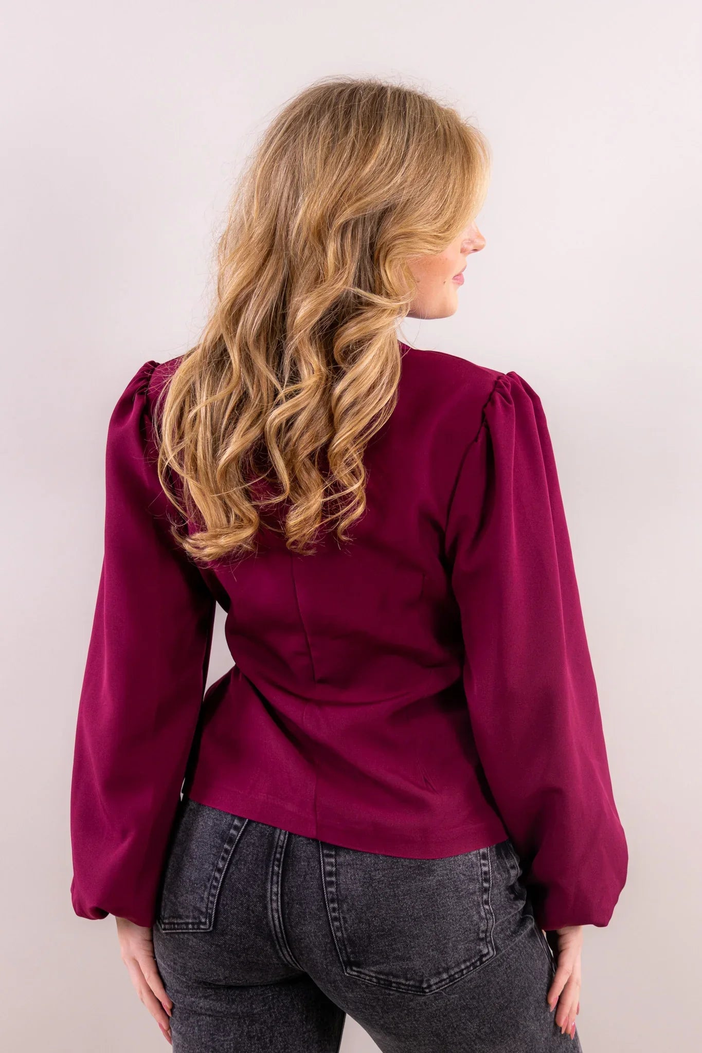 Dames Blazer met Oversized Lange Mouwen