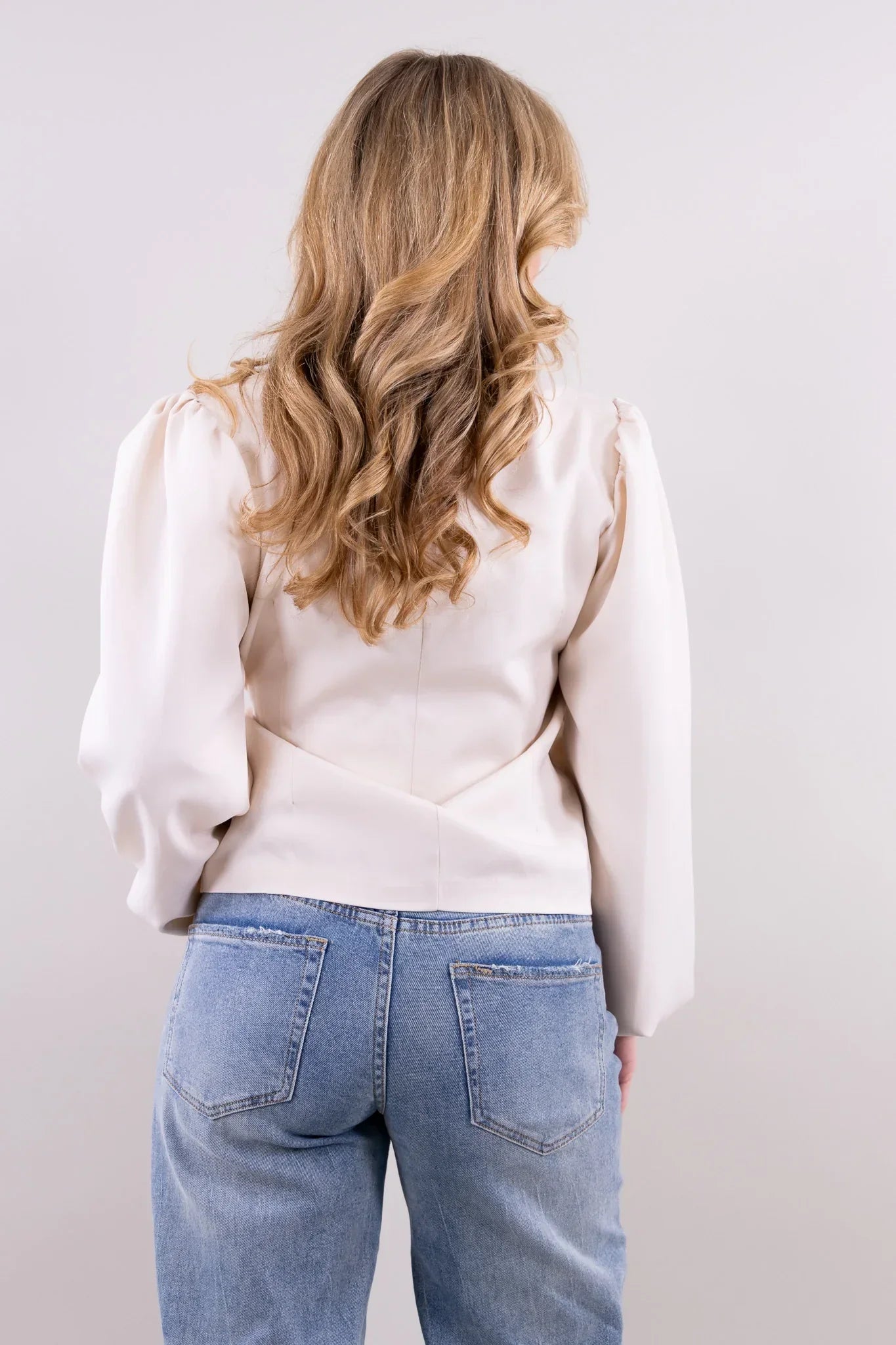 Dames Blazer met Oversized Lange Mouwen