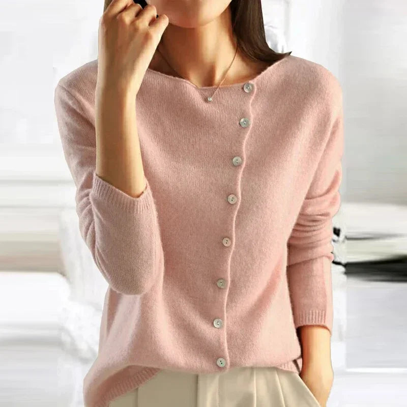 Pull Eleanor | Cardigan confortable avec design asymétrique à boutons