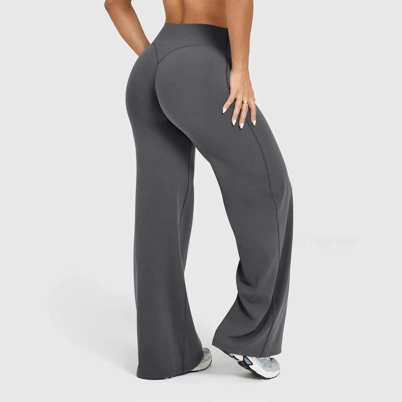 Dames Zachte Yogabroek Met Wijde Pijpen En Elastische Tailleband | Casual