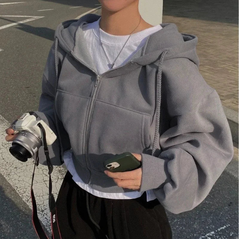 Relaxte cropped hoodie voor dames