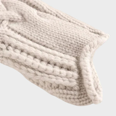 Sweter damski z kablem | Dziany golf z fakturą i ażurowym detalem