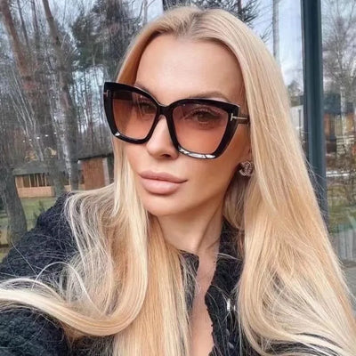 Oversized Cat-Eye Zonnebril Met UV-Bescherming Voor Dames