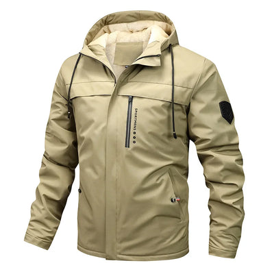 Heren fleece gewatteerde jas met lange mouwen
