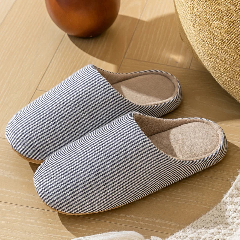 Gestreepte pantoffels voor dames