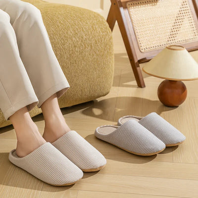 Gestreepte pantoffels voor dames
