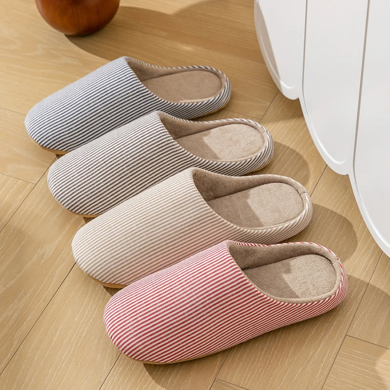 Gestreepte pantoffels voor dames