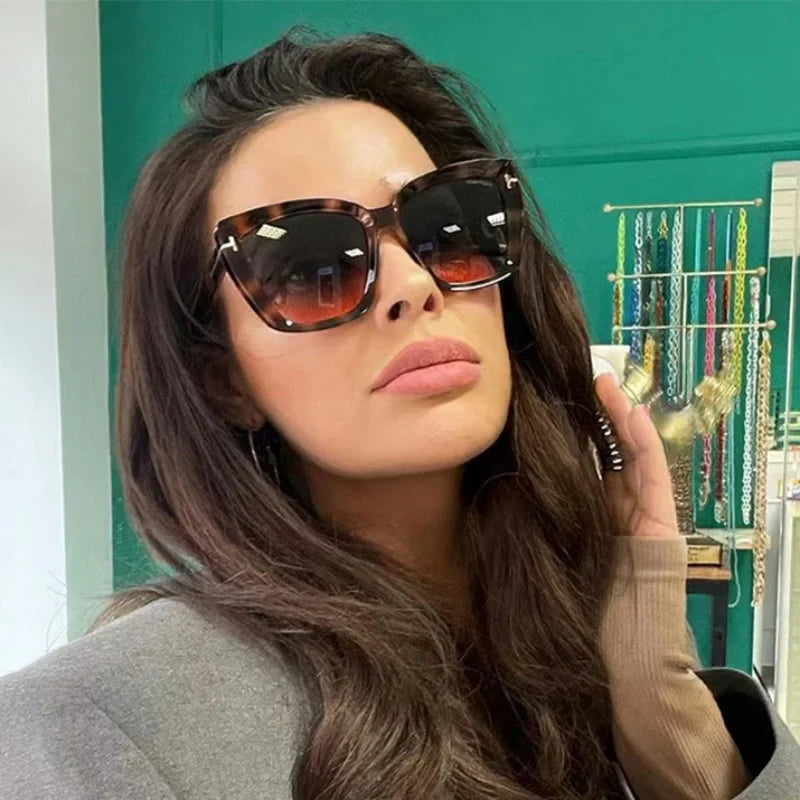Oversized Cat-Eye Zonnebril Met UV-Bescherming Voor Dames