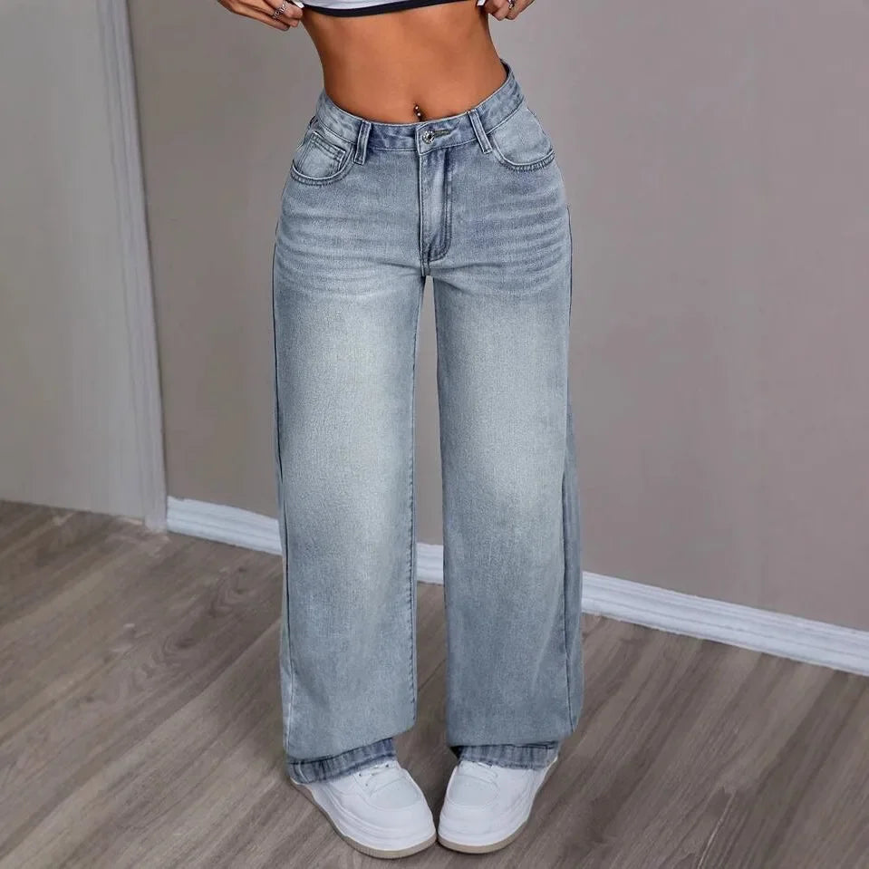Vintage wijde jeans voor dames