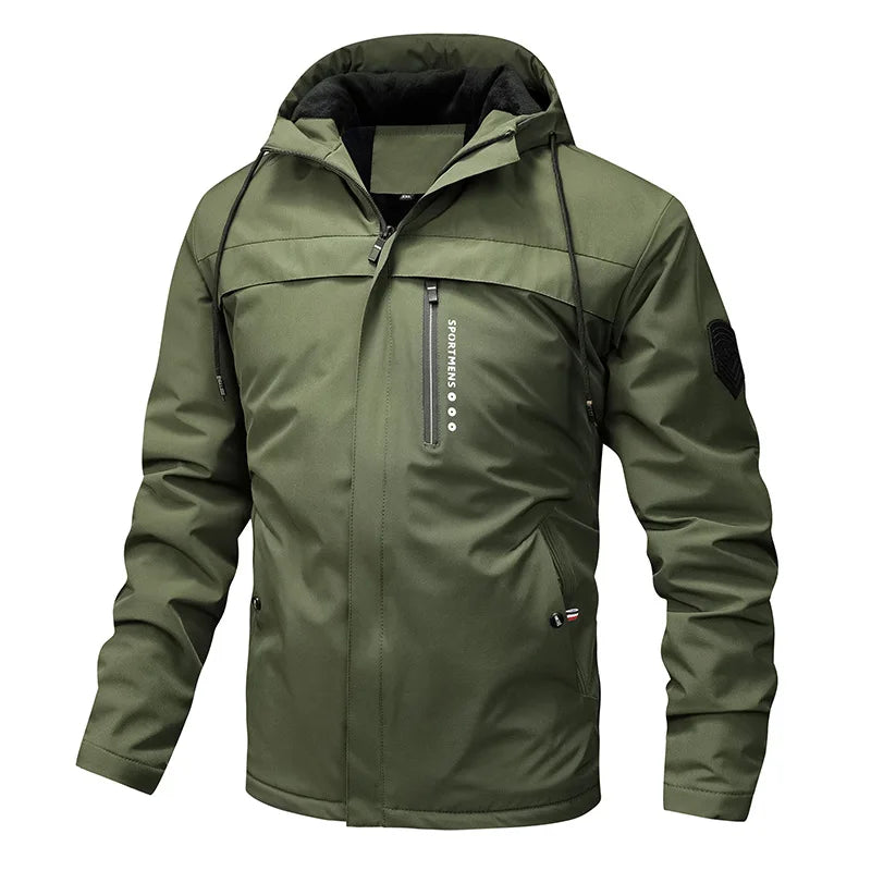 Heren fleece gewatteerde jas met lange mouwen