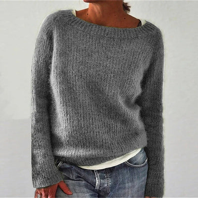 Pull pour dames | Pull en tricot avec col rond et texture