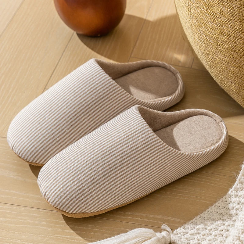 Gestreepte pantoffels voor dames