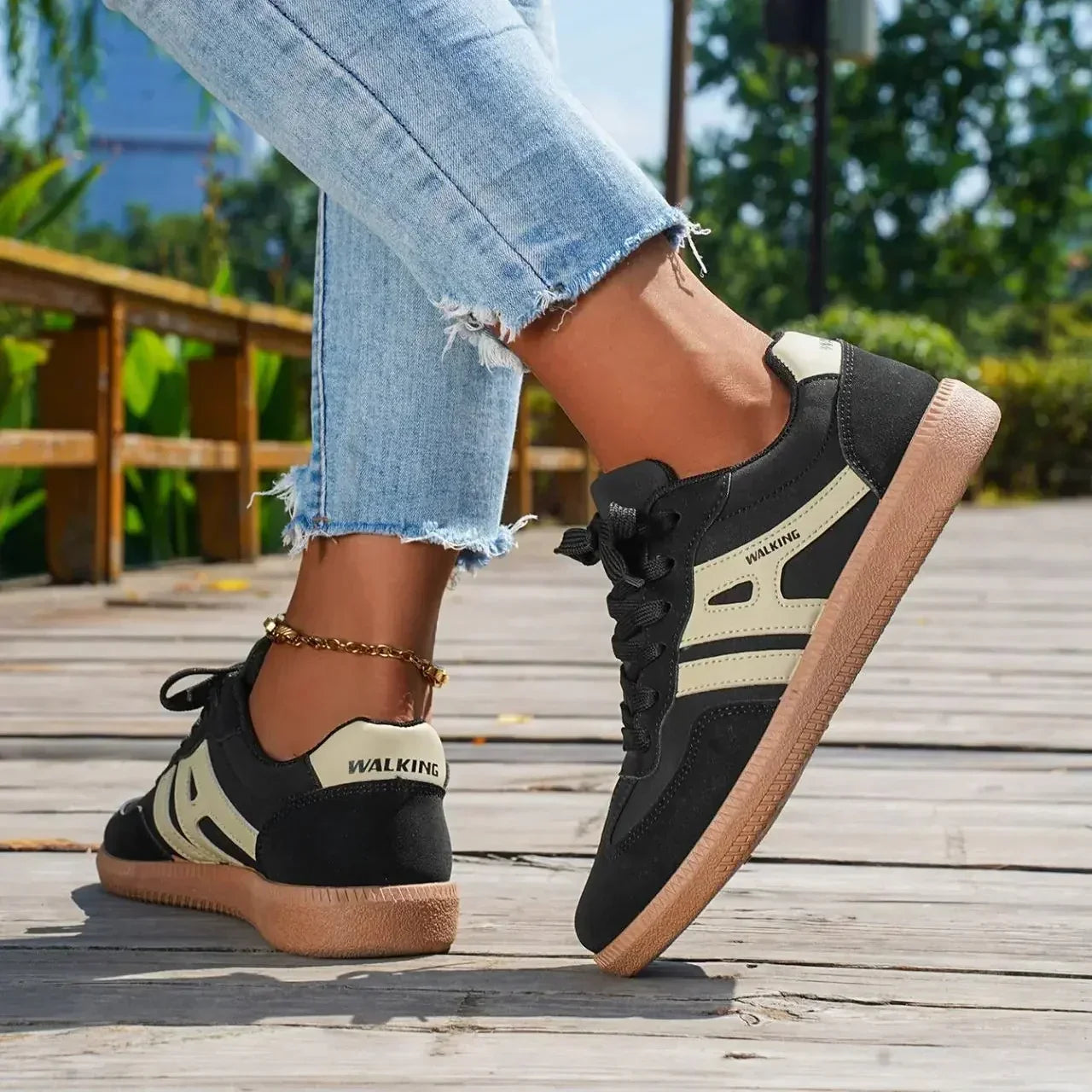 Dames Sneaker met Comfortzool | Sportieve Schoen met Logo Detail