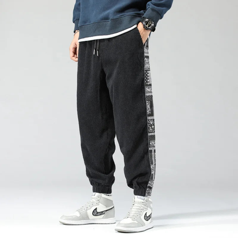 Casual sweatpants voor heren | met stijlvolle print aan de zijkant