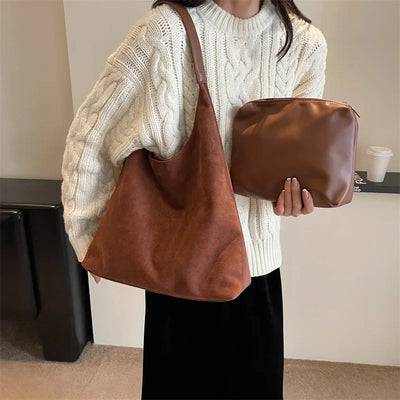 Suède Dames Schoudertas | Elegant Minimalistisch Design met Luxe Details