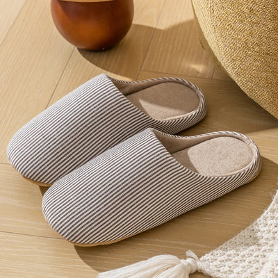 Gestreepte pantoffels voor dames