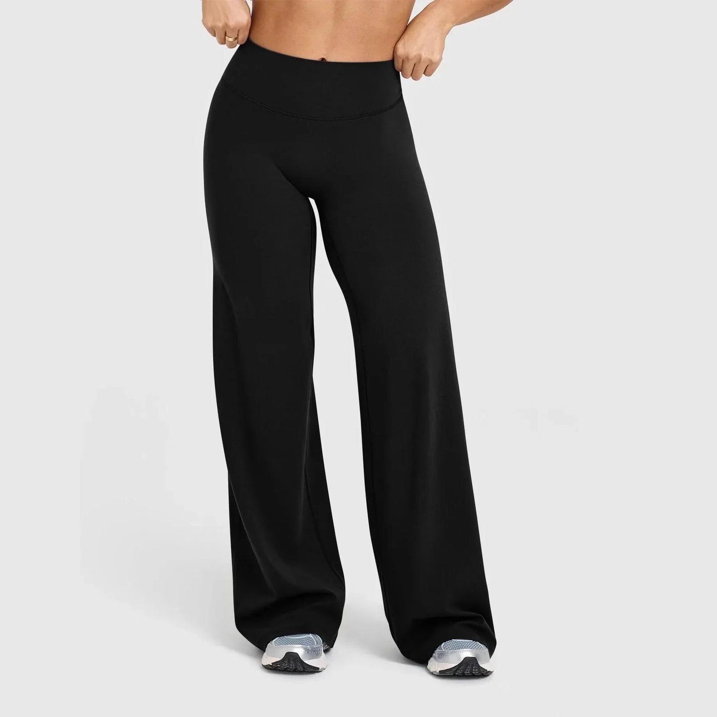 Dames Zachte Yogabroek Met Wijde Pijpen En Elastische Tailleband | Casual