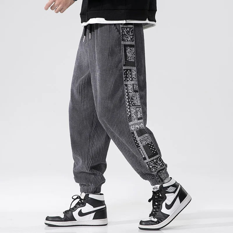 Casual sweatpants voor heren | met stijlvolle print aan de zijkant