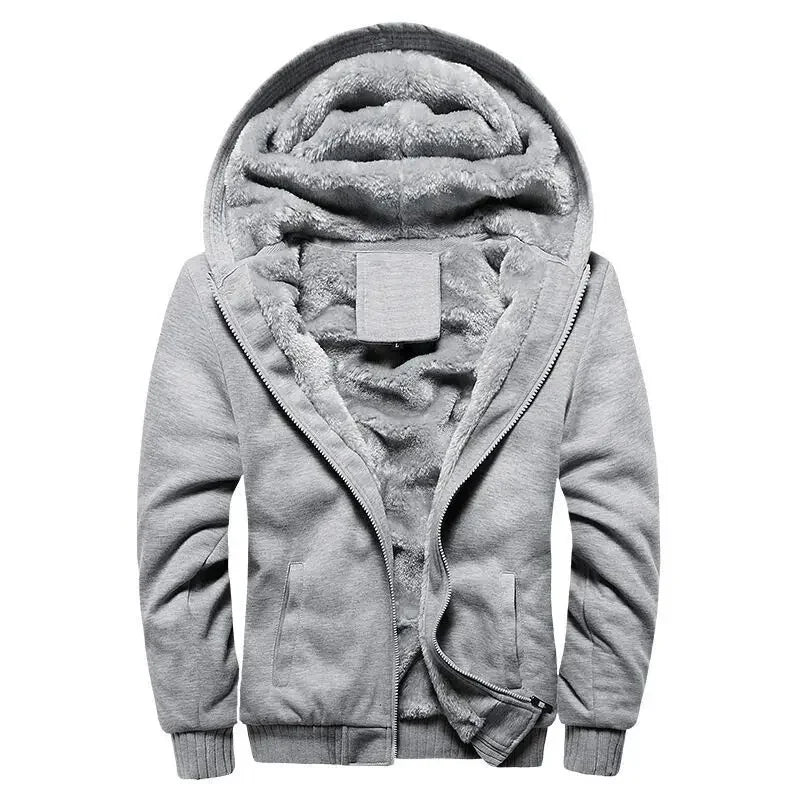Heren fleece gewatteerde jas met capuchon