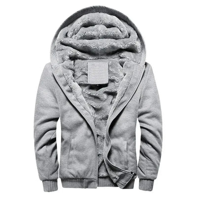 Heren fleece gewatteerde jas met capuchon