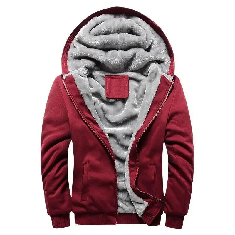 Heren fleece gewatteerde jas met capuchon