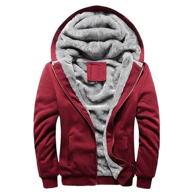 Heren fleece gewatteerde jas met capuchon