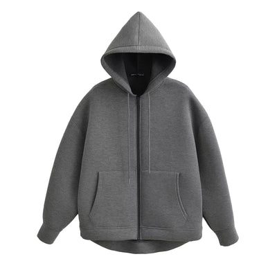 Vrouwen Losse Casual Mantel met Capuchon