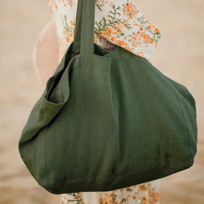 Linnen Schoudertas | Dames | Natuurlijke Textuur met Tijdloos Elegant Design