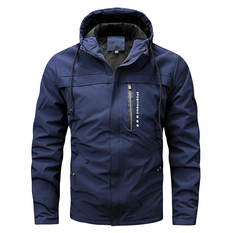 Heren fleece gewatteerde jas met lange mouwen