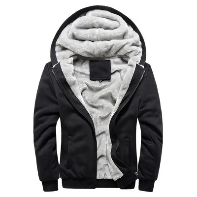 Heren fleece gewatteerde jas met capuchon