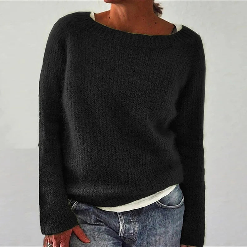 Pull pour dames | Pull en tricot avec col rond et texture