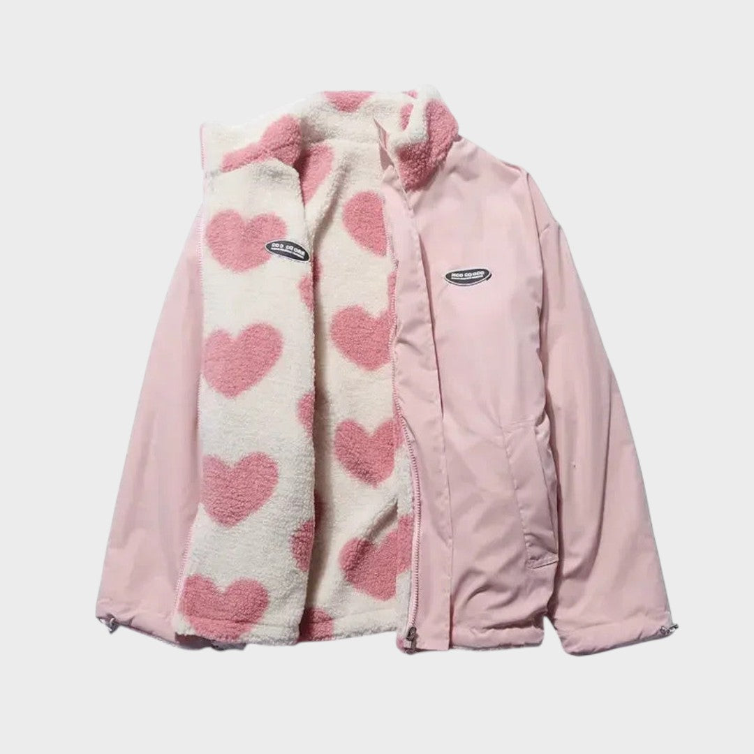 Dames Fleece Jas | Zip-Up Jacket met Hoge Kraag