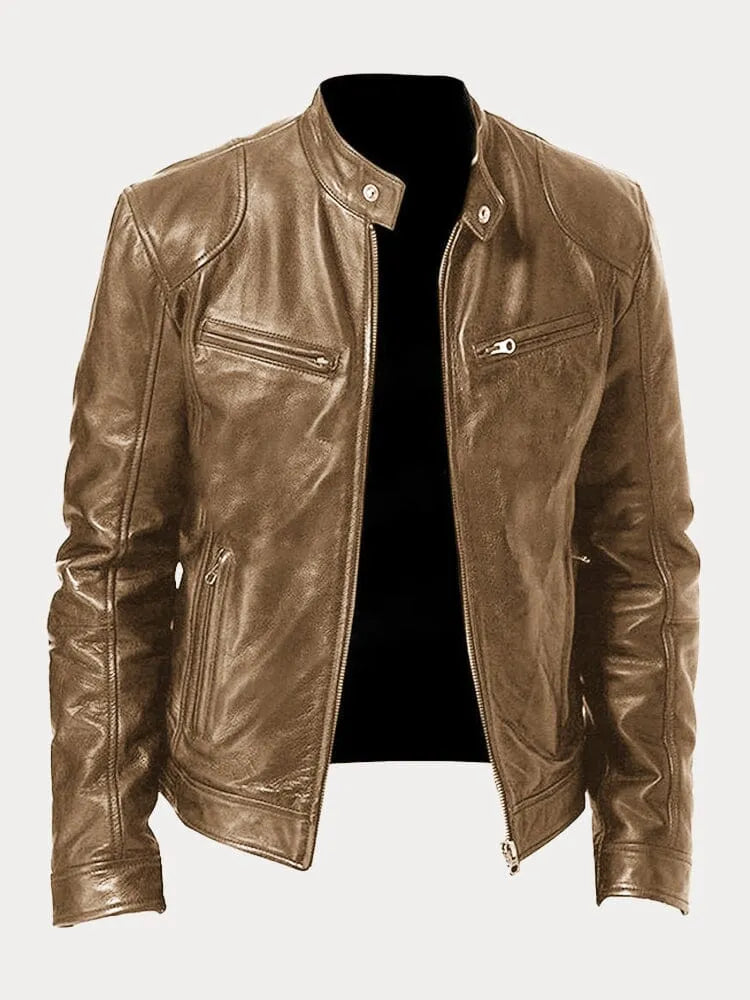 Leren Bikerjack Voor Mannen | Casual en Stoer | Meerdere Kleuren en Stijlvol Design
