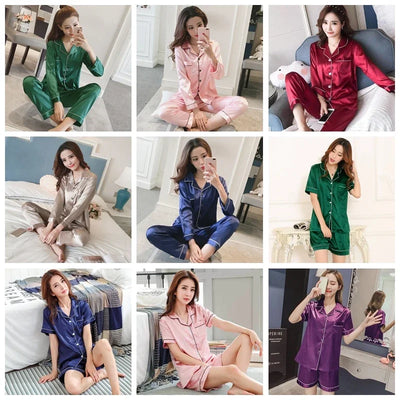 Elara | Zijden Satijnen Dames Pyjama