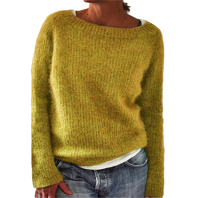 Pull pour dames | Pull en tricot avec col rond et texture