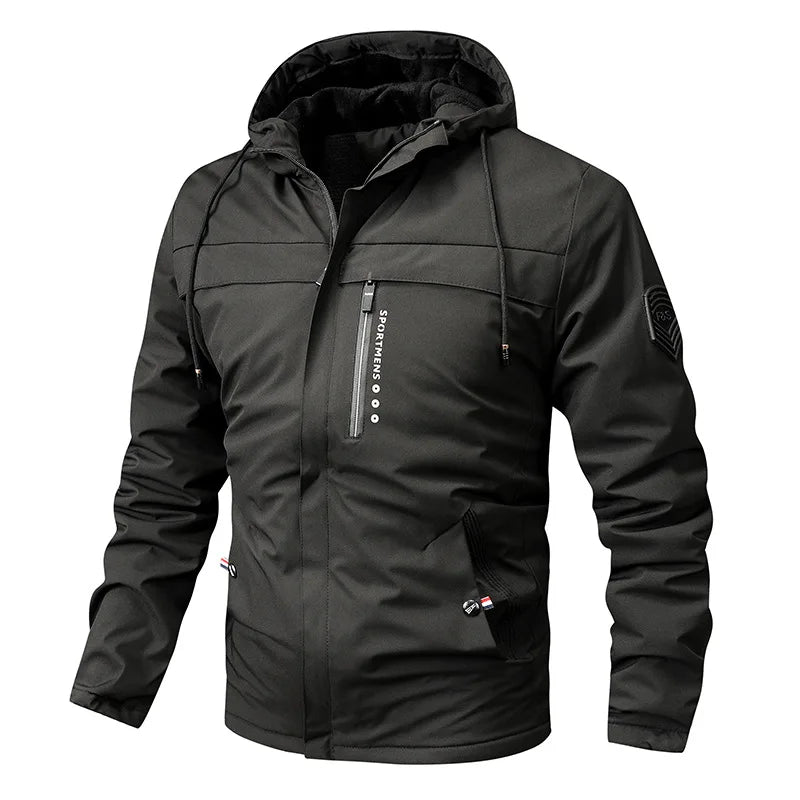Heren fleece gewatteerde jas met lange mouwen