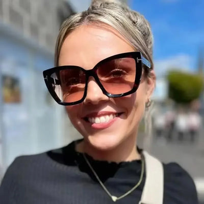 Oversized Cat-Eye Zonnebril Met UV-Bescherming Voor Dames