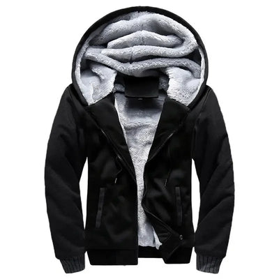 Heren fleece gewatteerde jas met capuchon