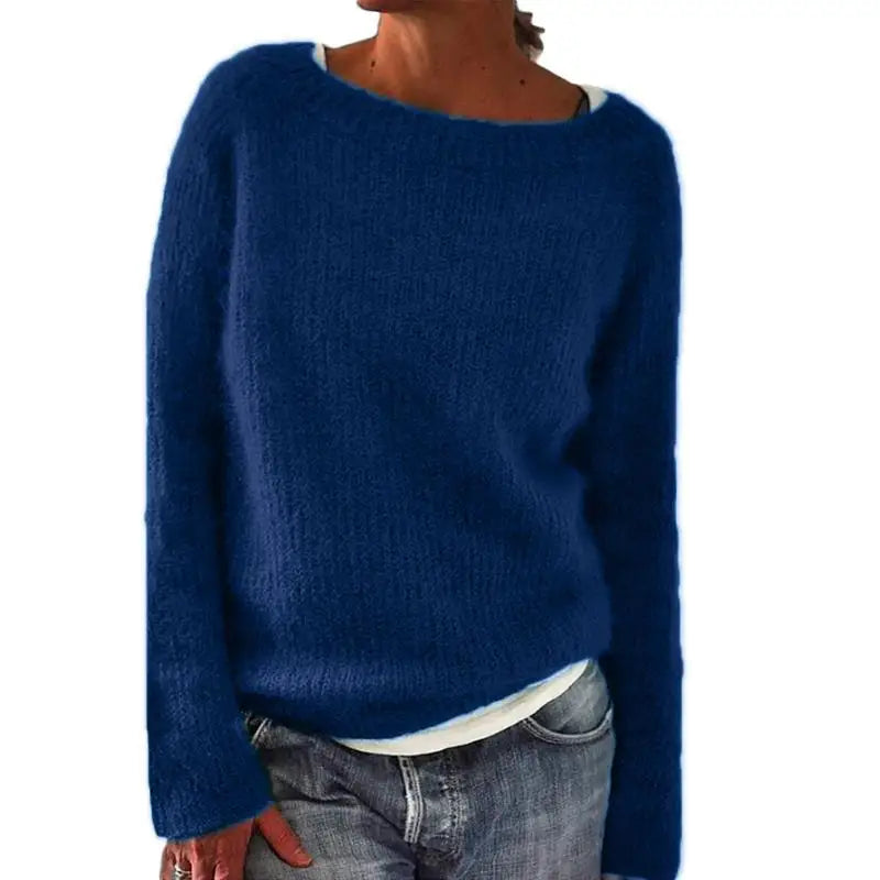 Pull pour dames | Pull en tricot avec col rond et texture