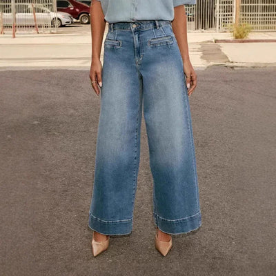 Mom jeans met wijde pijpen voor dames