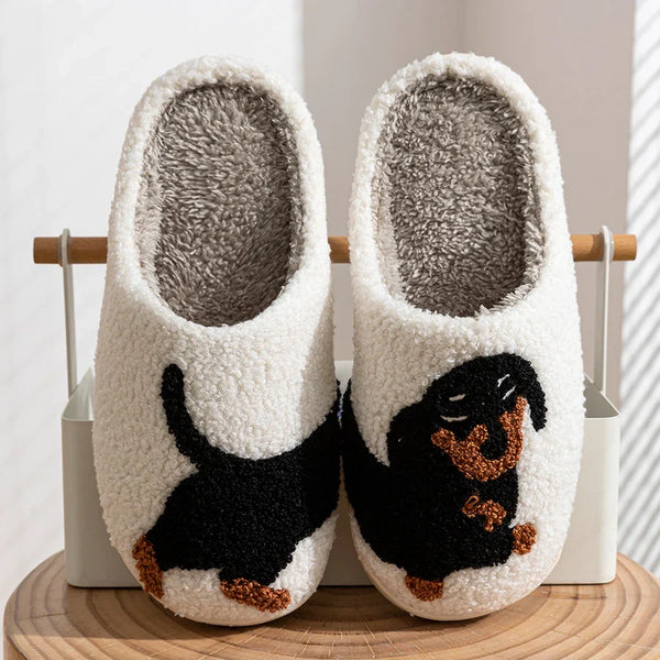 Unisex warme pantoffels met hondmotief casual gebruik