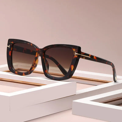 Oversized Cat-Eye Zonnebril Met UV-Bescherming Voor Dames