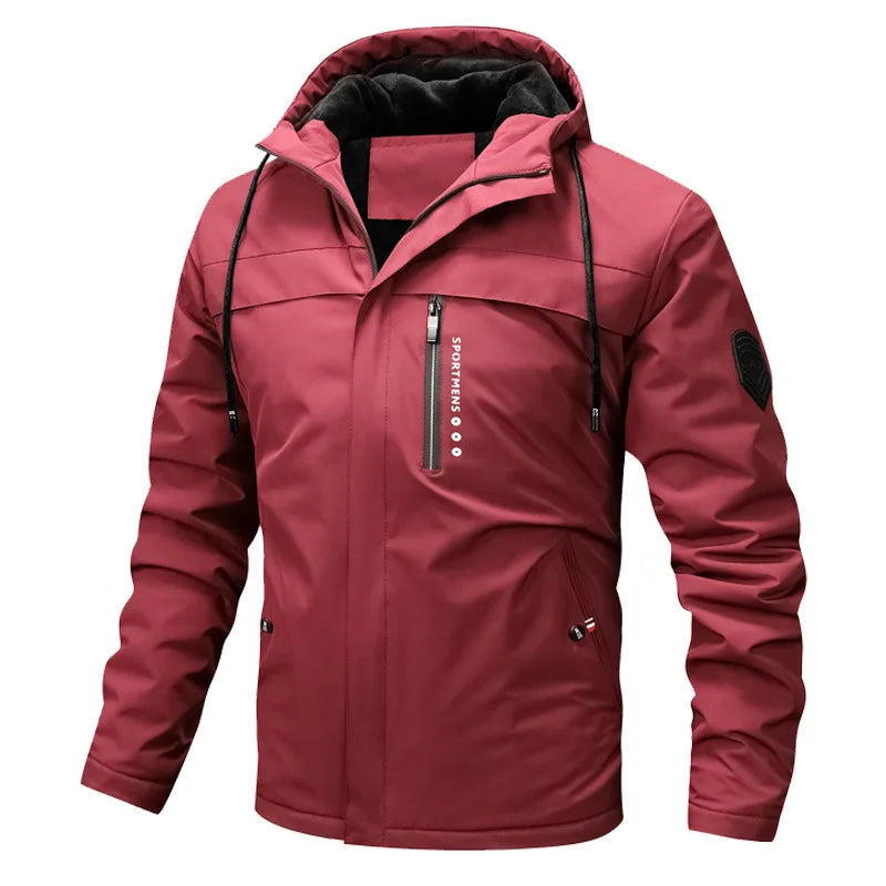 Heren fleece gewatteerde jas met lange mouwen