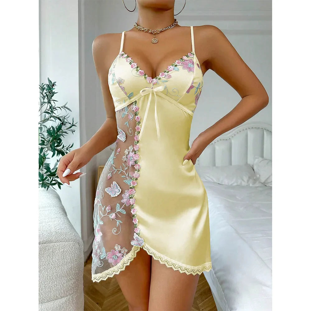 Élégante nuisette | Look de sommeil raffiné | Motif floral et coupe confortable