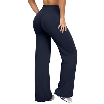 Dames Zachte Yogabroek Met Wijde Pijpen En Elastische Tailleband | Casual