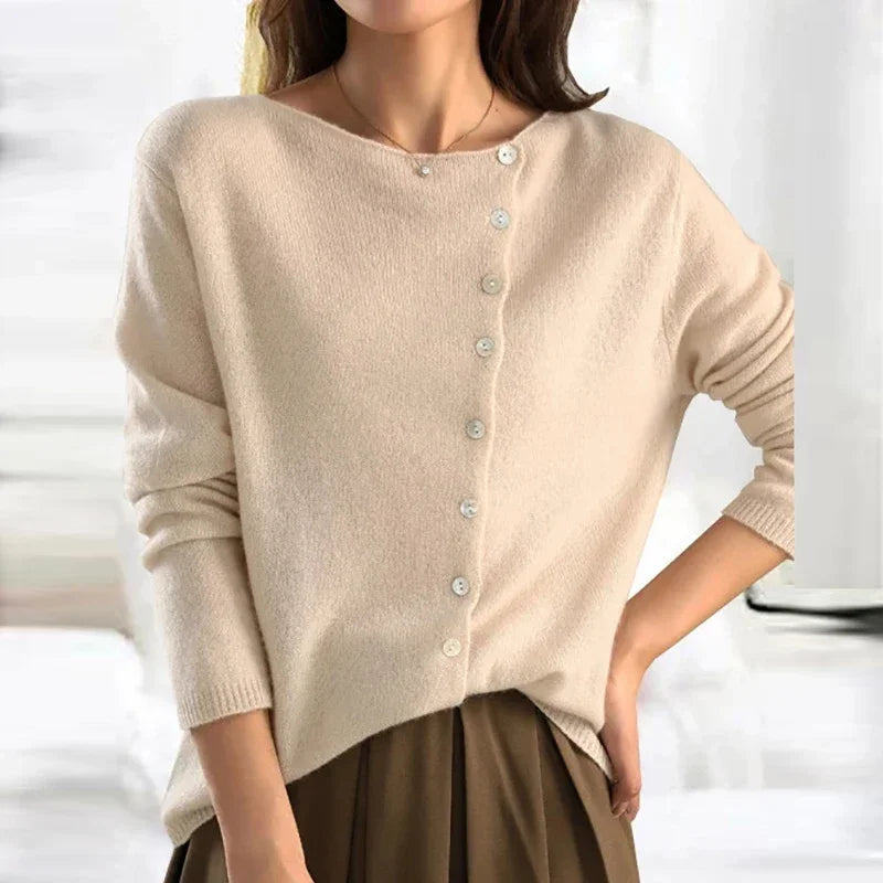Pull Eleanor | Cardigan confortable avec design asymétrique à boutons