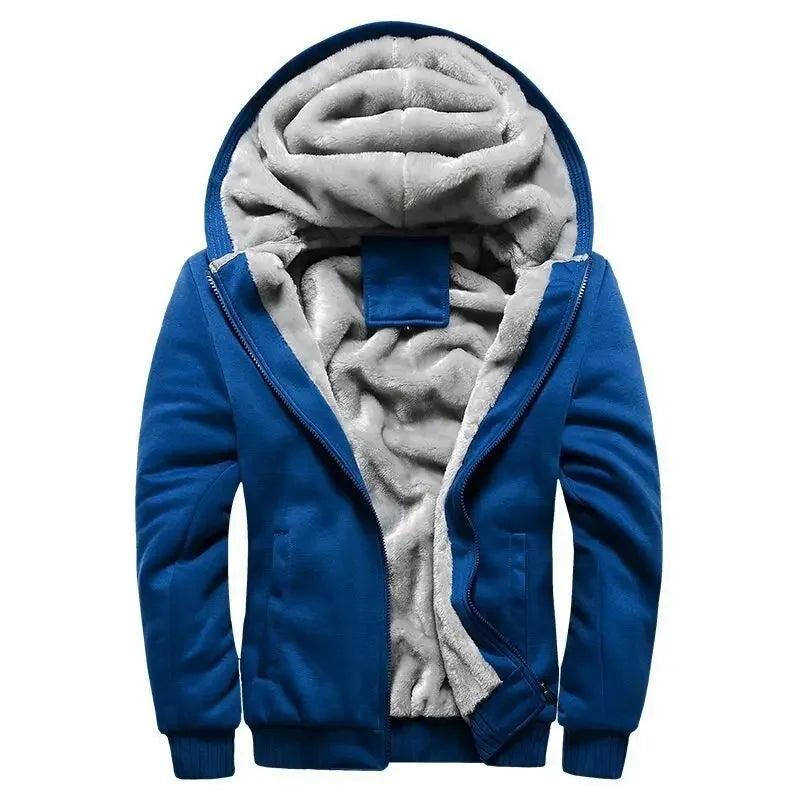 Heren fleece gewatteerde jas met capuchon