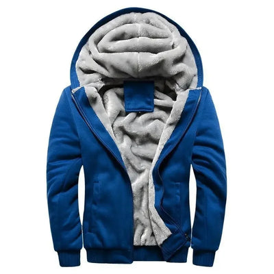 Heren fleece gewatteerde jas met capuchon