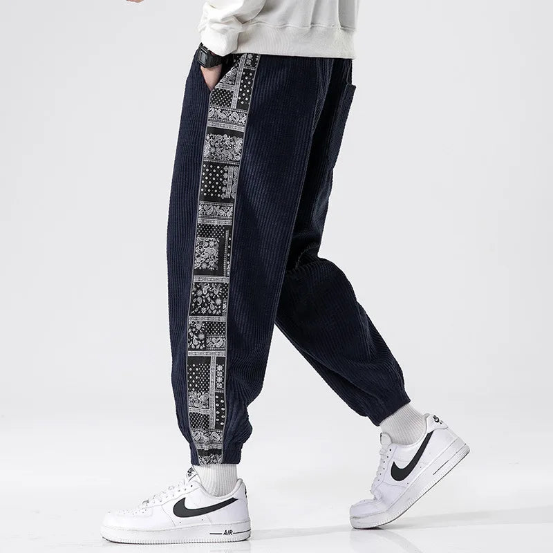 Casual sweatpants voor heren | met stijlvolle print aan de zijkant
